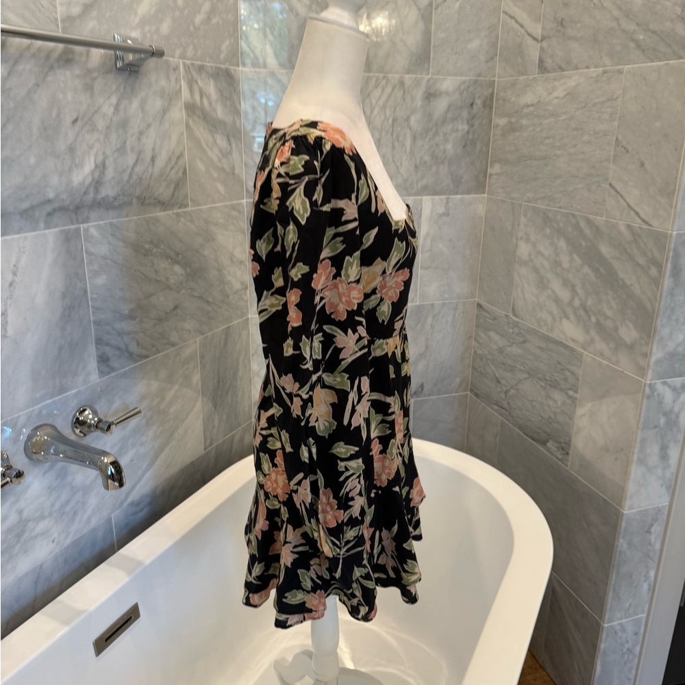 Yumi Kim Hey Jude Dress Size 4 Haze Night Black Floral Long Sleeve Mini Revolve - Picture 7 of 13